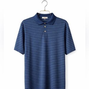 Peter Millar Champions Golf Club Polo Large Blue Performance Summer Comfort